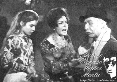 María de los Angeles Medrano, Inda Ledesma y Narciso Ibáñez Menta en una escena de la obra
