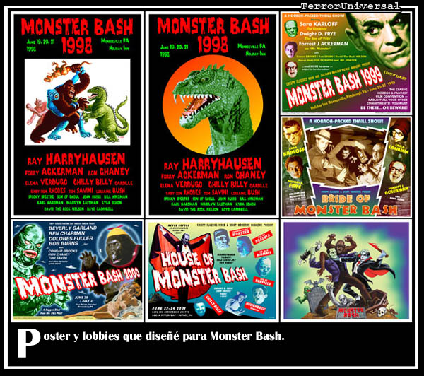 Poster y lobbies que diseñé para Monster Bash.