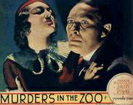 Cartel de MURDERS IN THE ZOO con Kathleen Burke y Lionel Atwill