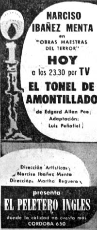 esta noche Obras maestras del Terror, La Nacion (31-08-1959)