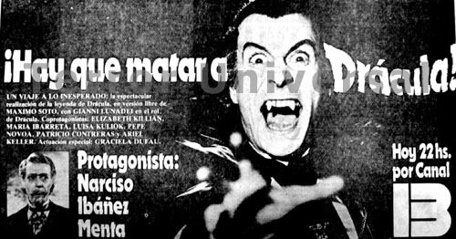 En esta version, Dracula mata a Harker en el castillo - La Nacion (15-12-1979)