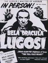 Bela Lugosi en Dracula, cartel de una de sus giras teatrales