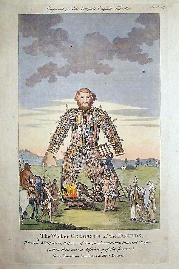 Hombre de mimbre, grabado de 1720